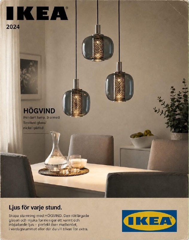 لوستر سه شاخه IKEA Hogvind
