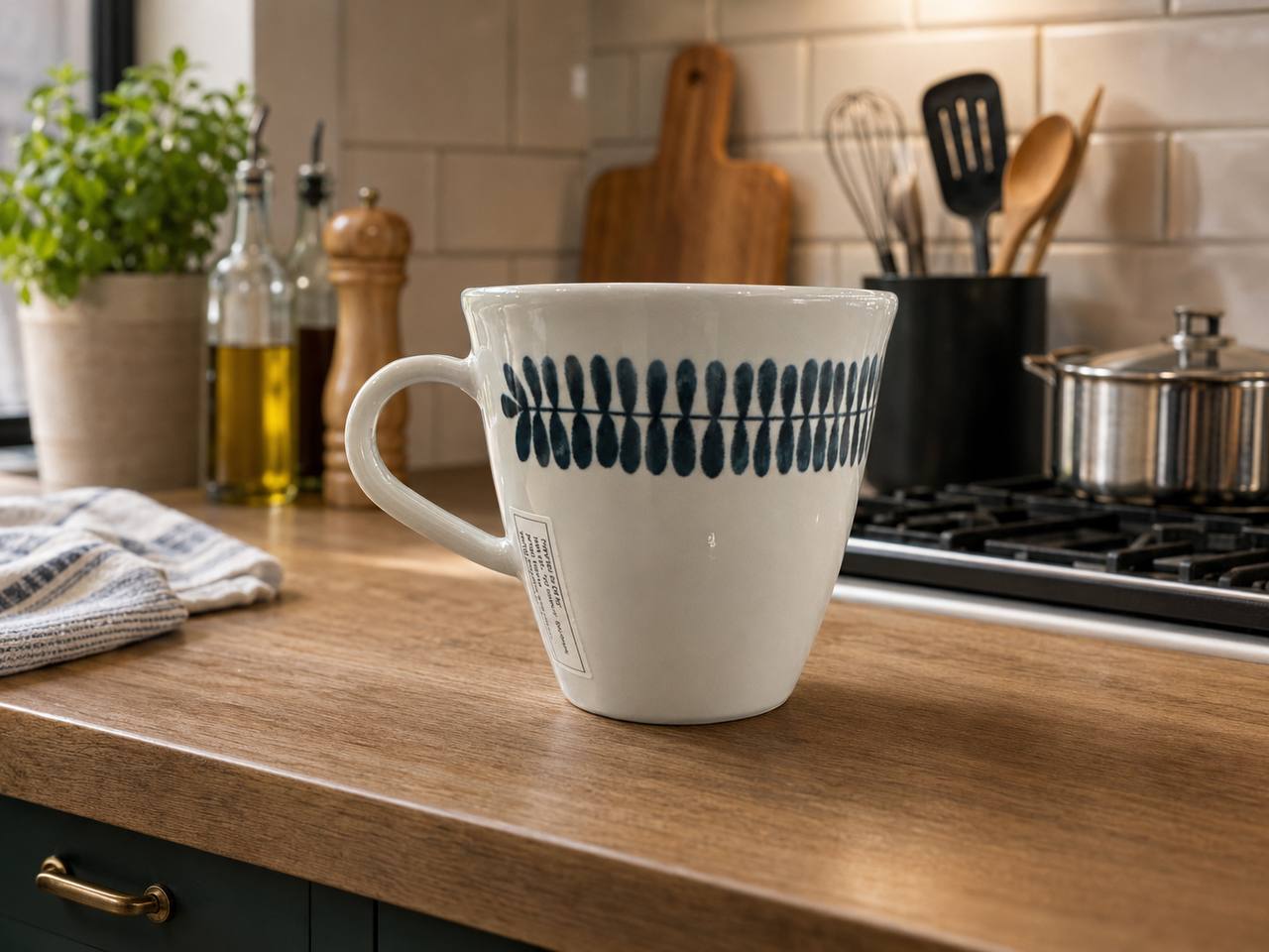 ماگ سرامیک دسته دار برگی IKEA